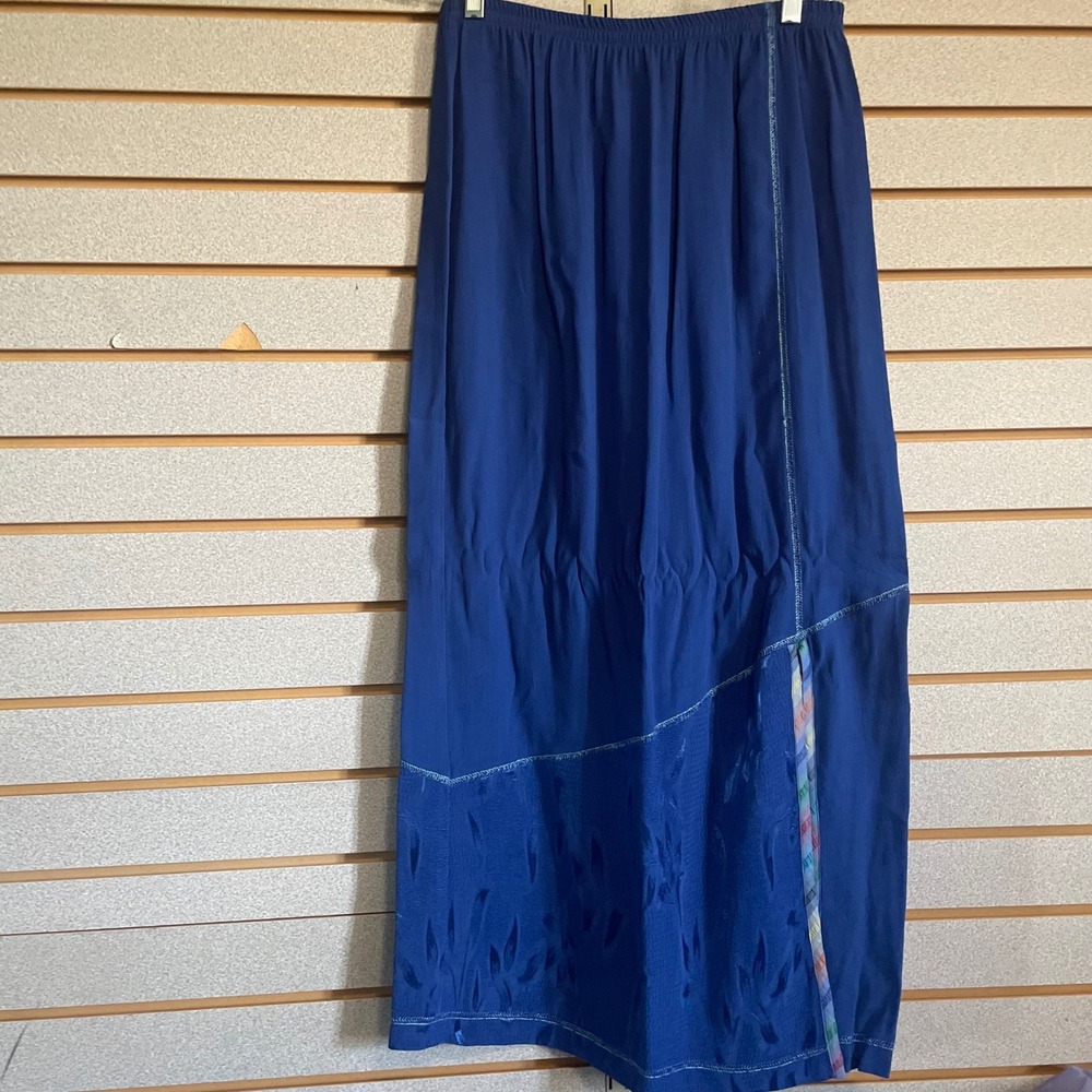 Tommy n' LouLou Skirtβ Women's M Blue Maxi Rayon Silk Made in USA